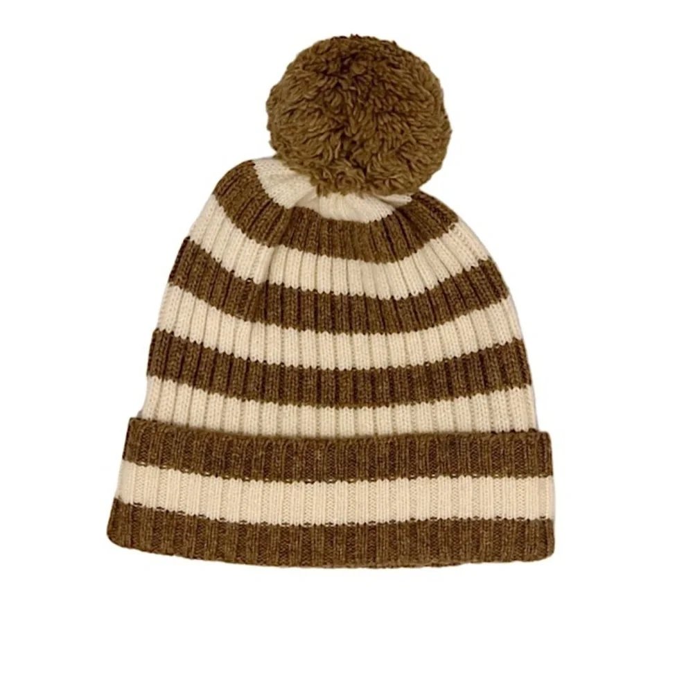 BCBGMaxazria Stripped Pom Hat One size